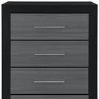 31" Black And Gray Wood Four Drawer Dresser