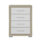 31" Natural And White Wood Four Drawer Dresser