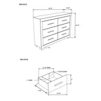 63" Black And Gray Wood Six Drawer Double Dresser