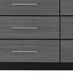 63" Black And Gray Wood Six Drawer Double Dresser