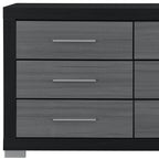 63" Black And Gray Wood Six Drawer Double Dresser