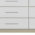 63" Natural And White Wood Six Drawer Double Dresser