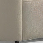 Ivory Boucle Modular Curved Two Piece Sofa and Chaise Sectional With Toss Pillows