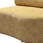 Mustard Boucle Modular Curved Three Piece Sectional With Toss Pillows