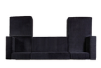 Black Velvet Modular U Shaped Four Piece Sofa and Chaise Sectional With Toss Pillows