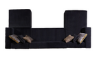 Black Velvet Modular U Shaped Four Piece Sofa and Chaise Sectional With Toss Pillows