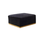 Black Velvet Modular U Shaped Four Piece Sofa and Chaise Sectional With Toss Pillows