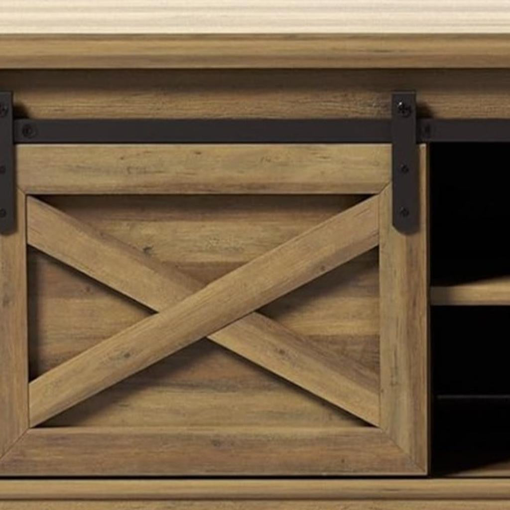 47" Black and Natural Faux Leather And Wood Bench With Shoe Storage And Shelves