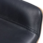 Black Rosewood and Silver Adjustable Height Swivel Rolling Executive Office Chair