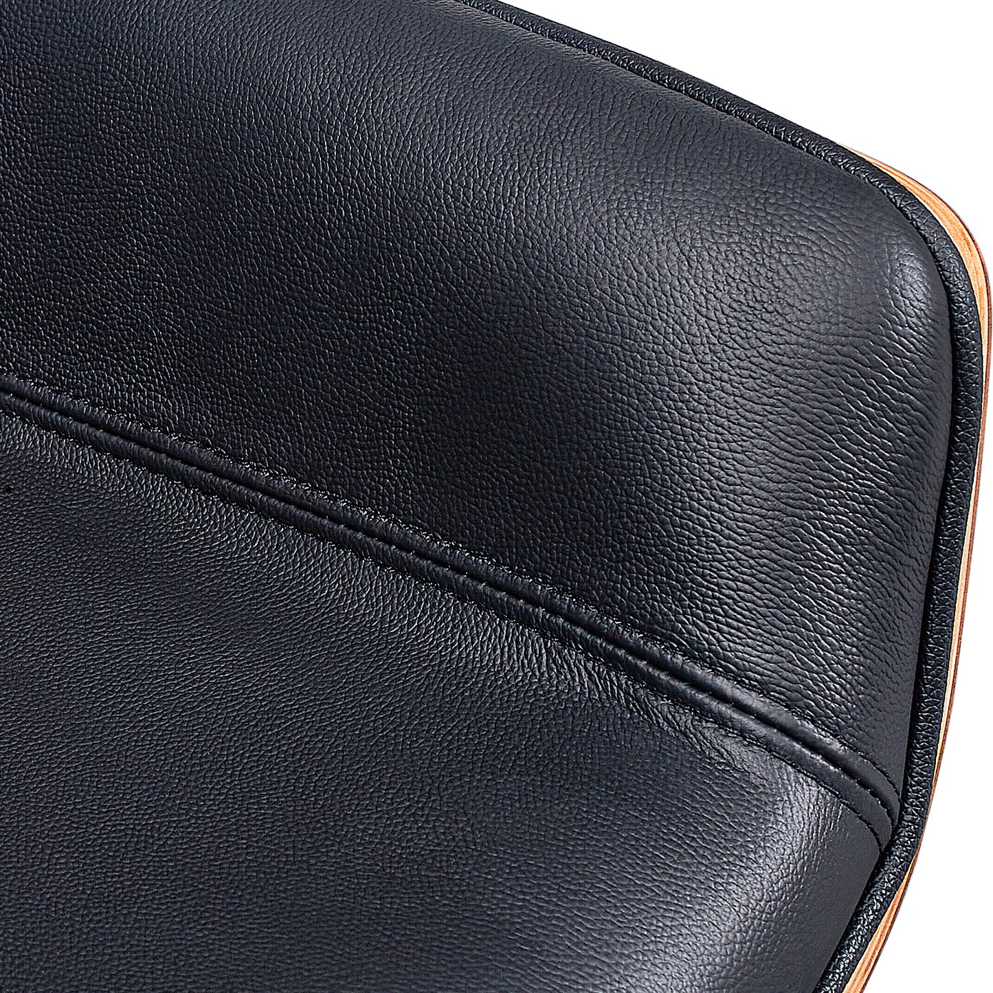 Black Rosewood and Silver Adjustable Height Swivel Rolling Executive Office Chair