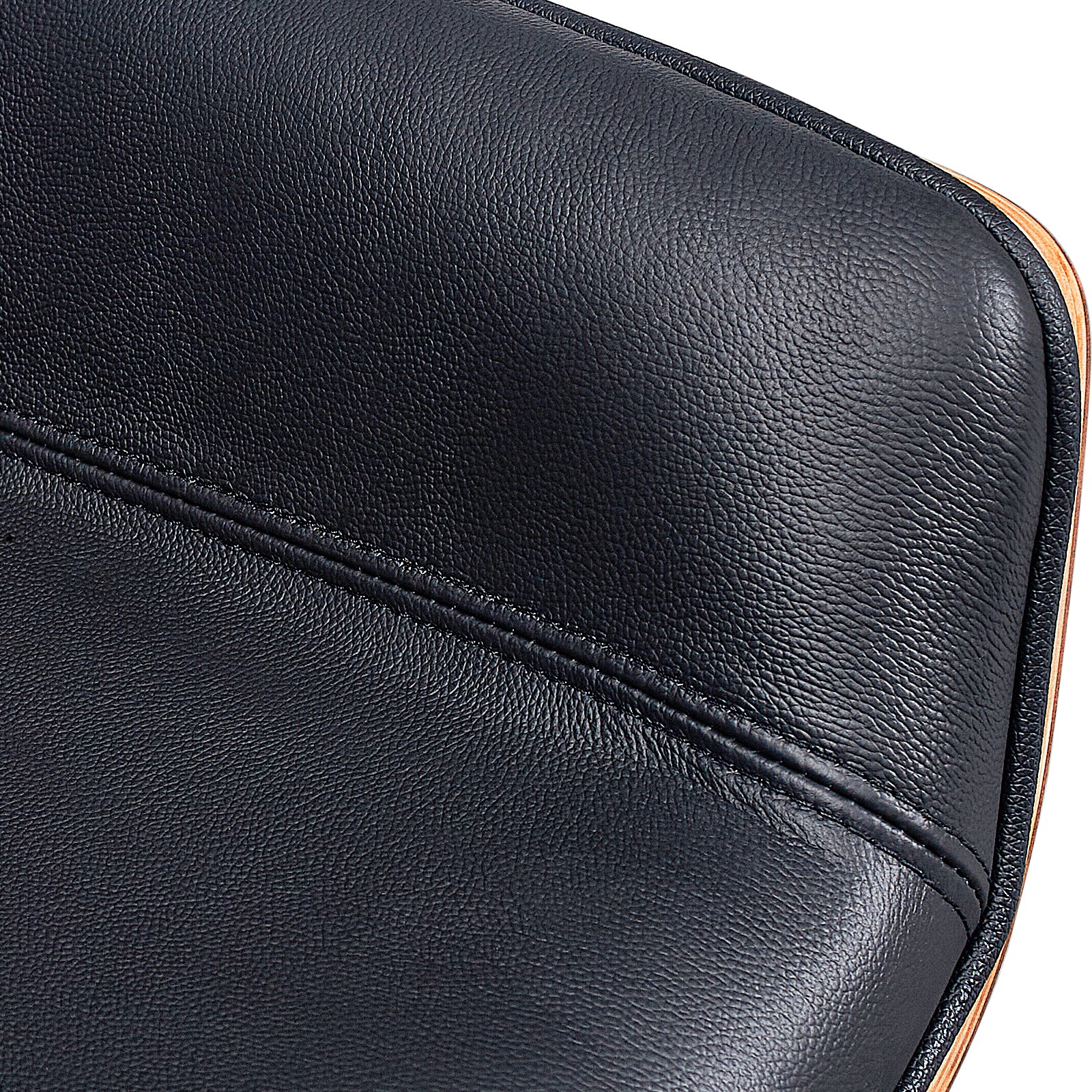 Black Rosewood and Silver Adjustable Height Swivel Rolling Executive Office Chair