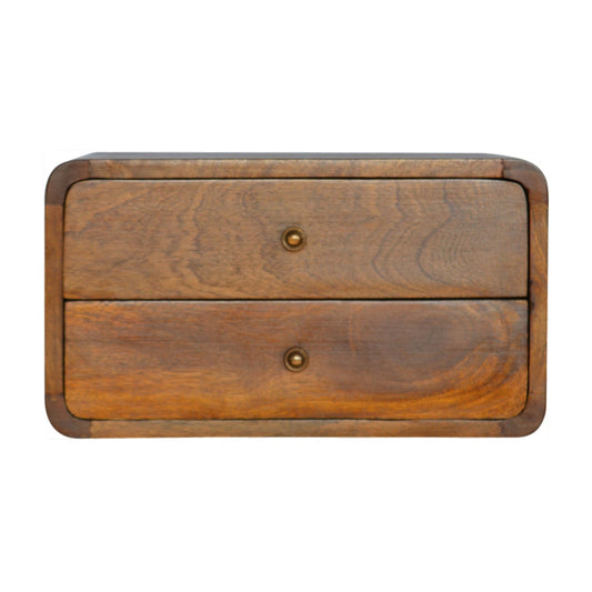 18" Brown Solid Wood Floating Nightstand