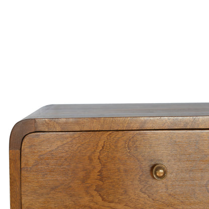 18" Brown Solid Wood Floating Nightstand