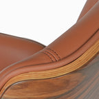 Brown Rosewood and Silver Adjustable Height Swivel Rolling Conference Office Chair