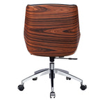 Black Rosewood and Silver Adjustable Height Swivel Rolling Conference Office Chair