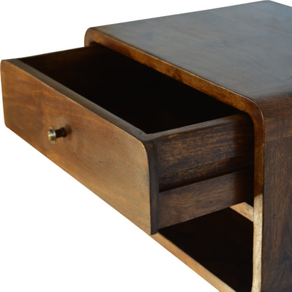 18" Chestnut Solid Wood One Drawer Floating Nightstand