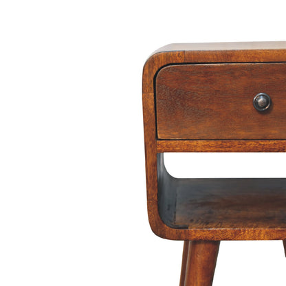 22" Chestnut Solid Wood One Drawer Nightstand