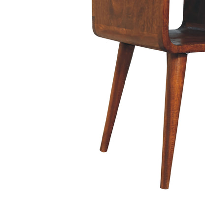 22" Chestnut Solid Wood One Drawer Nightstand