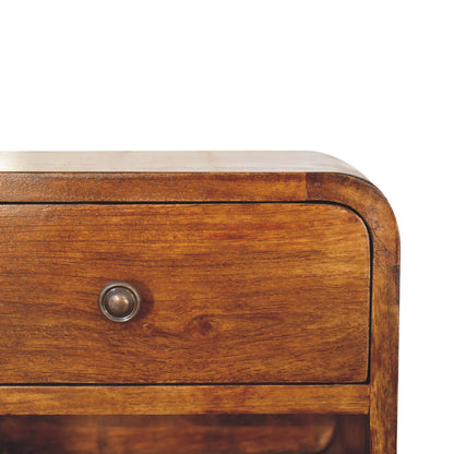12" Chestnut Solid Wood One Drawer Floating Nightstand