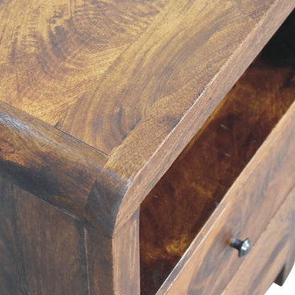 24" Chestnut Solid Wood Two Drawer Nightstand