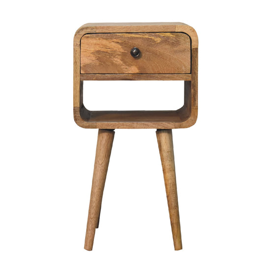 22" Oak Solid Wood Square One Drawer Nightstand