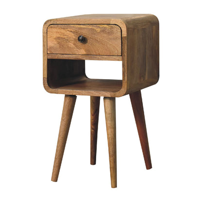 22" Oak Solid Wood Square One Drawer Nightstand