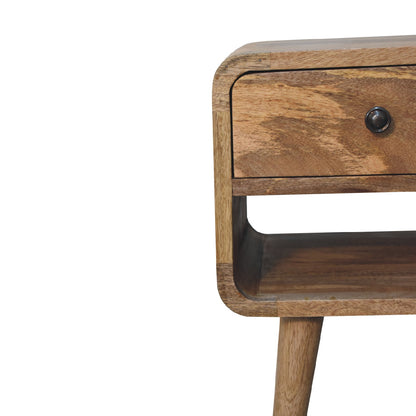 22" Oak Solid Wood Square One Drawer Nightstand