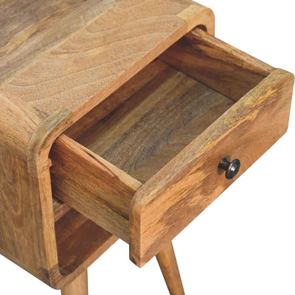 22" Oak Solid Wood Square One Drawer Nightstand