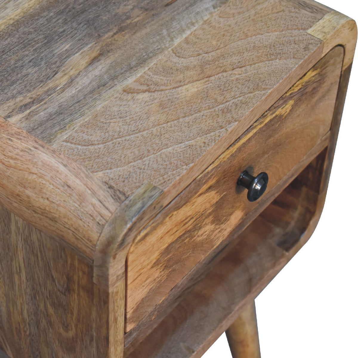 22" Oak Solid Wood Square One Drawer Nightstand