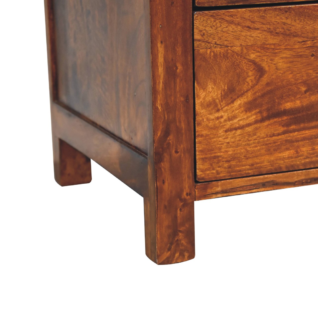 24" Chestnut Solid Wood Three Drawer Nightstand