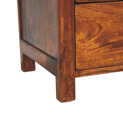 24" Chestnut Solid Wood Three Drawer Nightstand