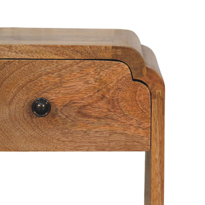 16" Oak Solid Wood One Drawer Scallop Edge Nightstand