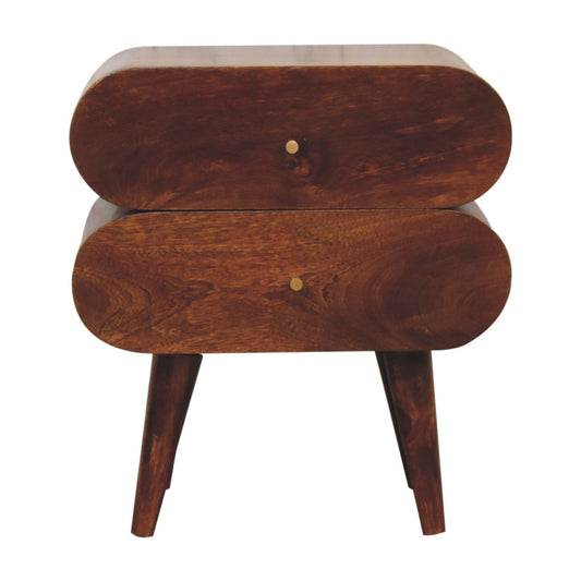 20" Chestnut Solid Wood Two Drawer Nightstand