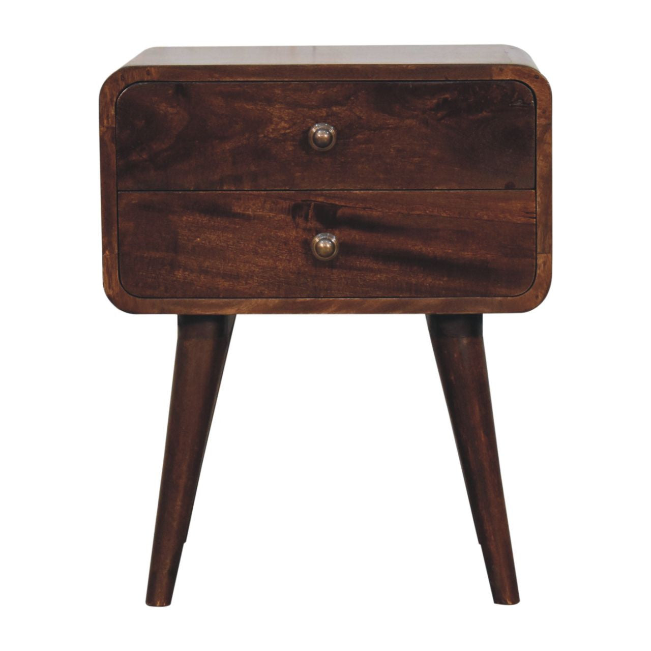 22" Chestnut Solid Wood Two Drawer Nightstand