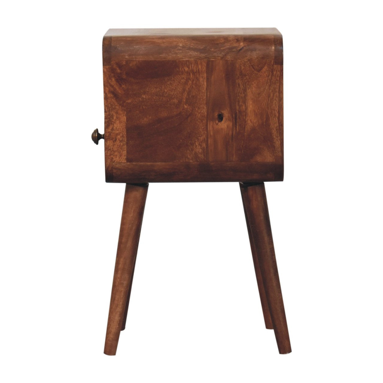 22" Brown Solid Wood Square One Drawer Nightstand