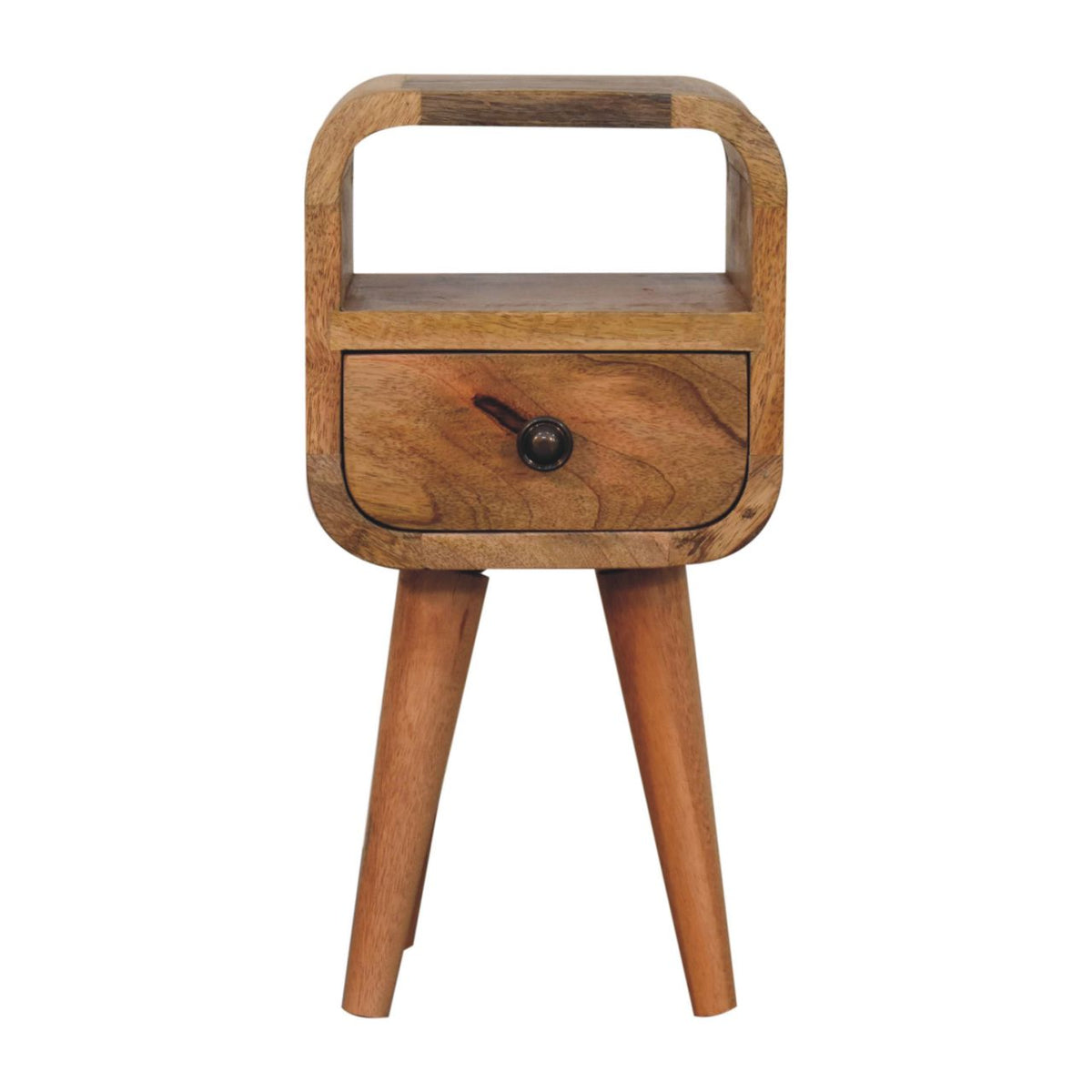 16" Oak Solid Wood Square One Drawer Nightstand