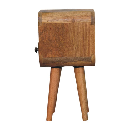 16" Oak Solid Wood Square One Drawer Nightstand