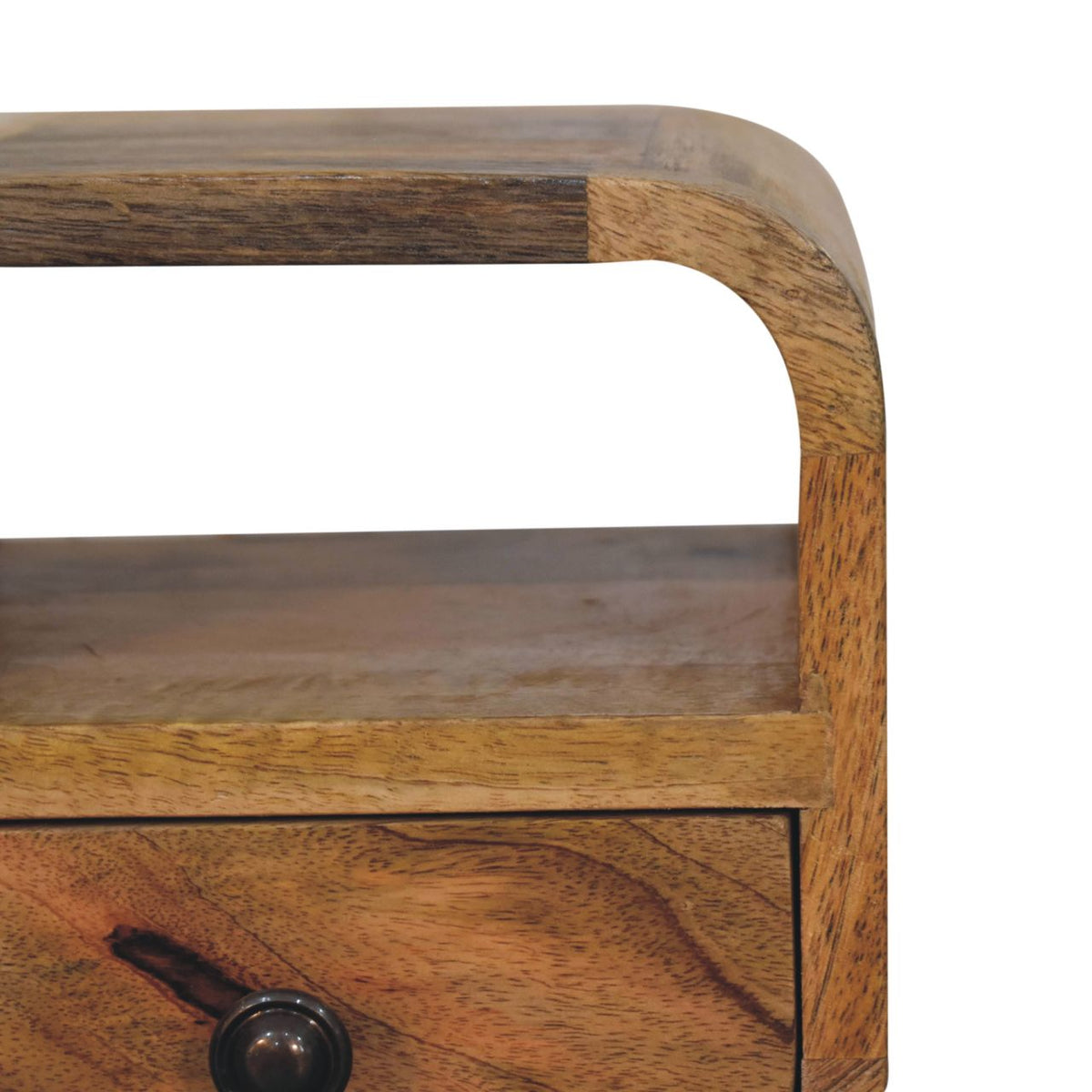 16" Oak Solid Wood Square One Drawer Nightstand