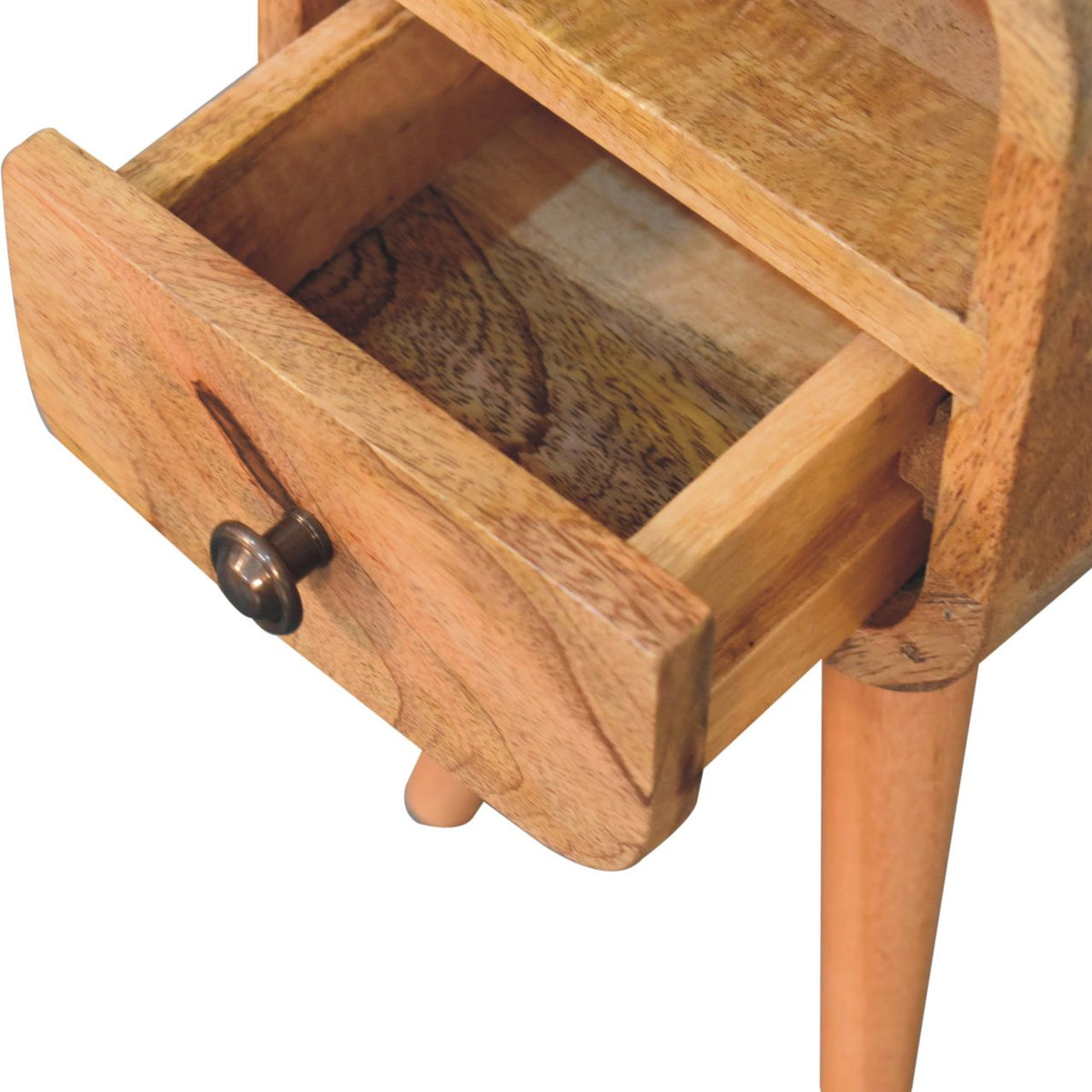 16" Oak Solid Wood Square One Drawer Nightstand
