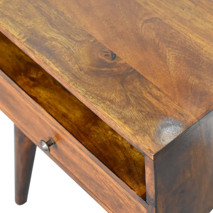 22" Chestnut Solid Wood One Drawer Nightstand