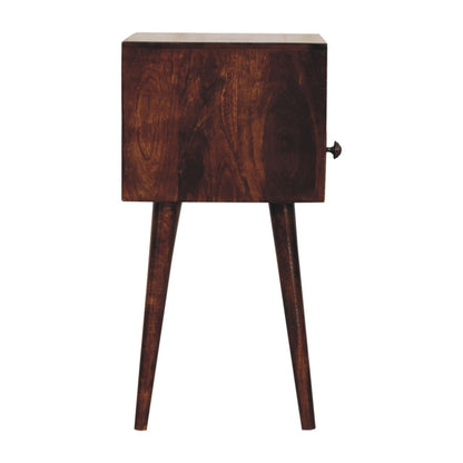 22" Walnut Solid Wood Square One Drawer Nightstand