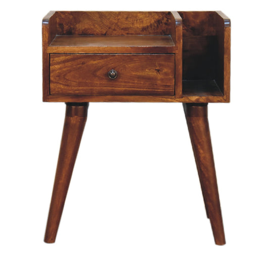 22" Chestnut Solid Wood One Drawer Nightstand