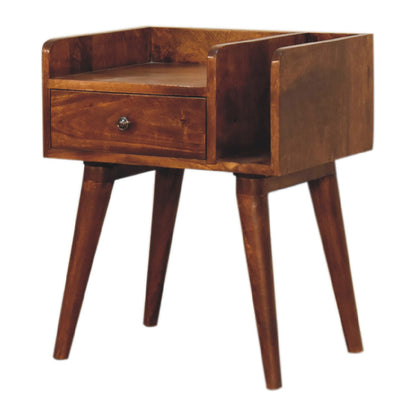 22" Chestnut Solid Wood One Drawer Nightstand