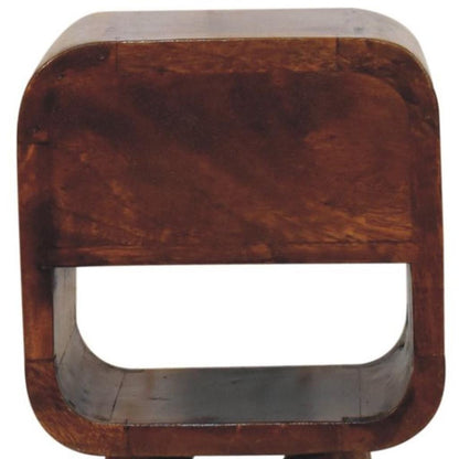 16" Chestnut Solid Wood Square One Drawer Nightstand