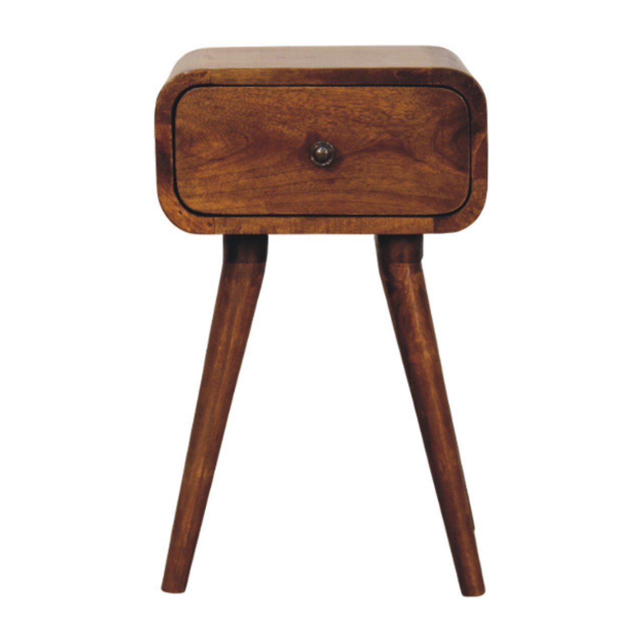 19" Chestnut Solid Wood Square One Drawer Nightstand