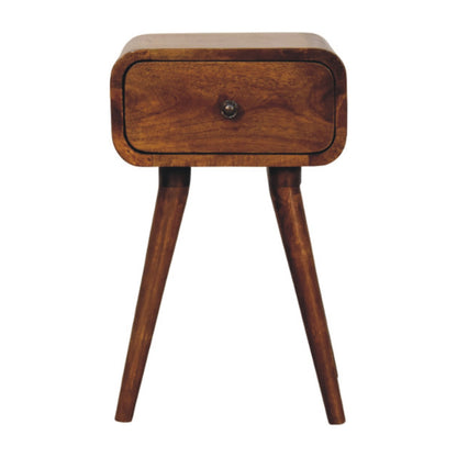 19" Chestnut Solid Wood Square One Drawer Nightstand