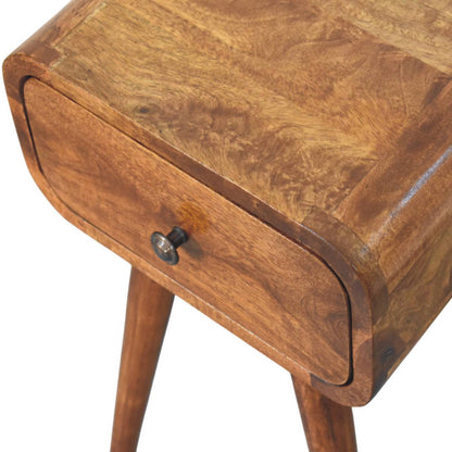 19" Chestnut Solid Wood Square One Drawer Nightstand