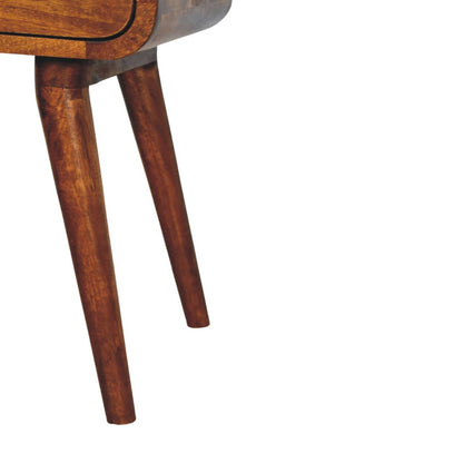 19" Chestnut Solid Wood Square One Drawer Nightstand