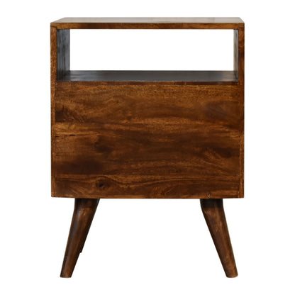 24" Chestnut Solid Wood Two Drawer Nightstand