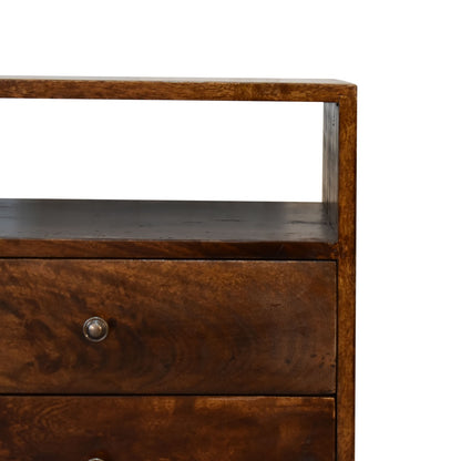 24" Chestnut Solid Wood Two Drawer Nightstand